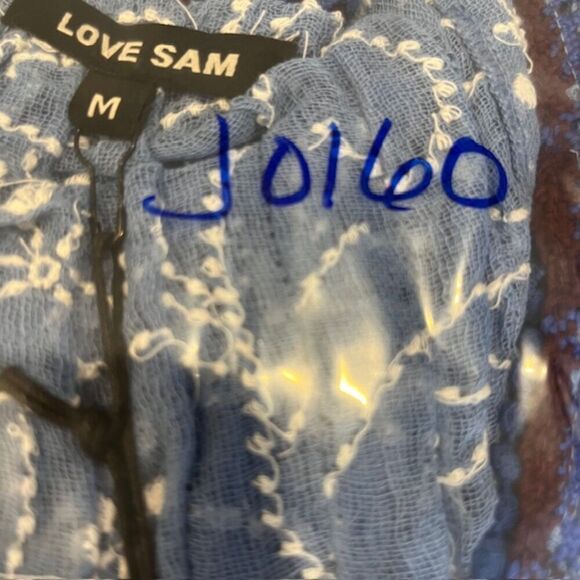 NWT Love Sam Blue Sail Embroidered and Crocheted Boho Top with Tassels Size Med - Picture 14 of 14